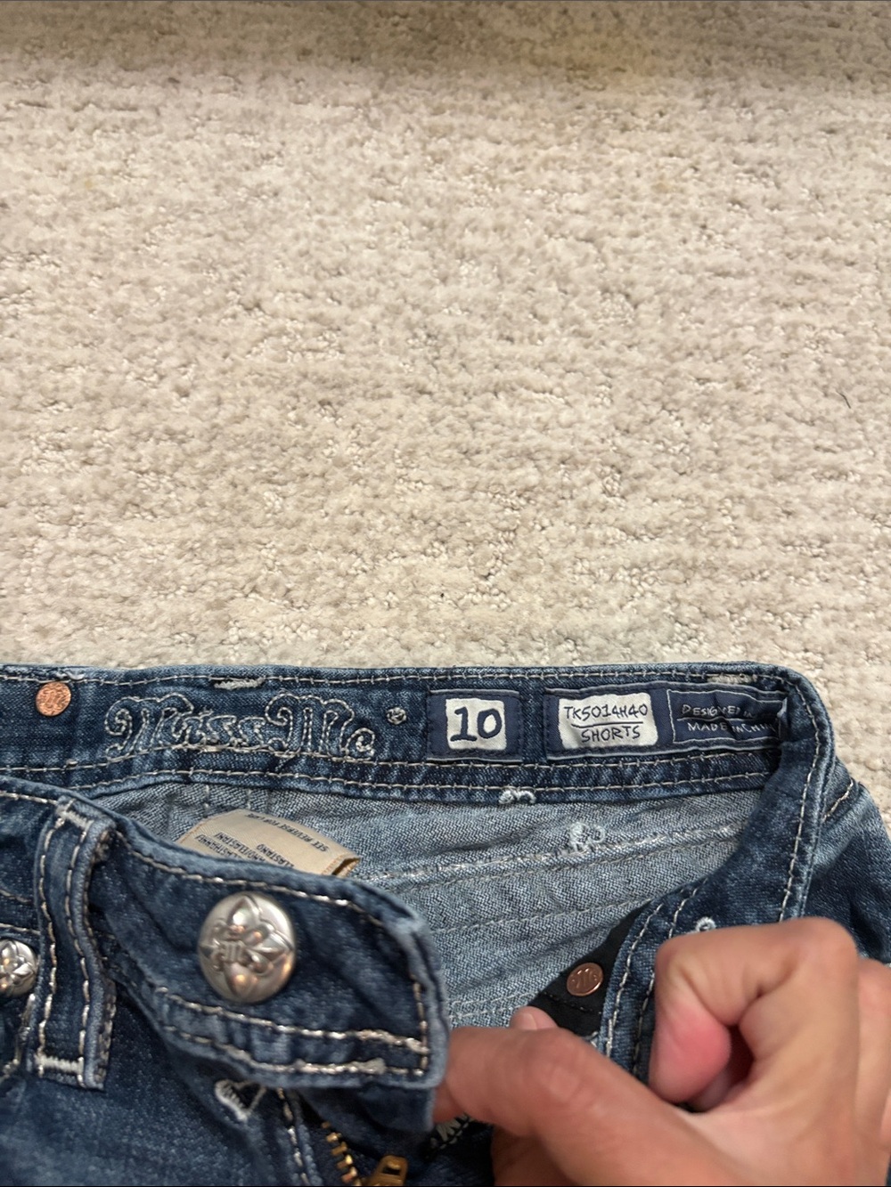 Miss  me Blue Denim Shorts - Size 10 kids